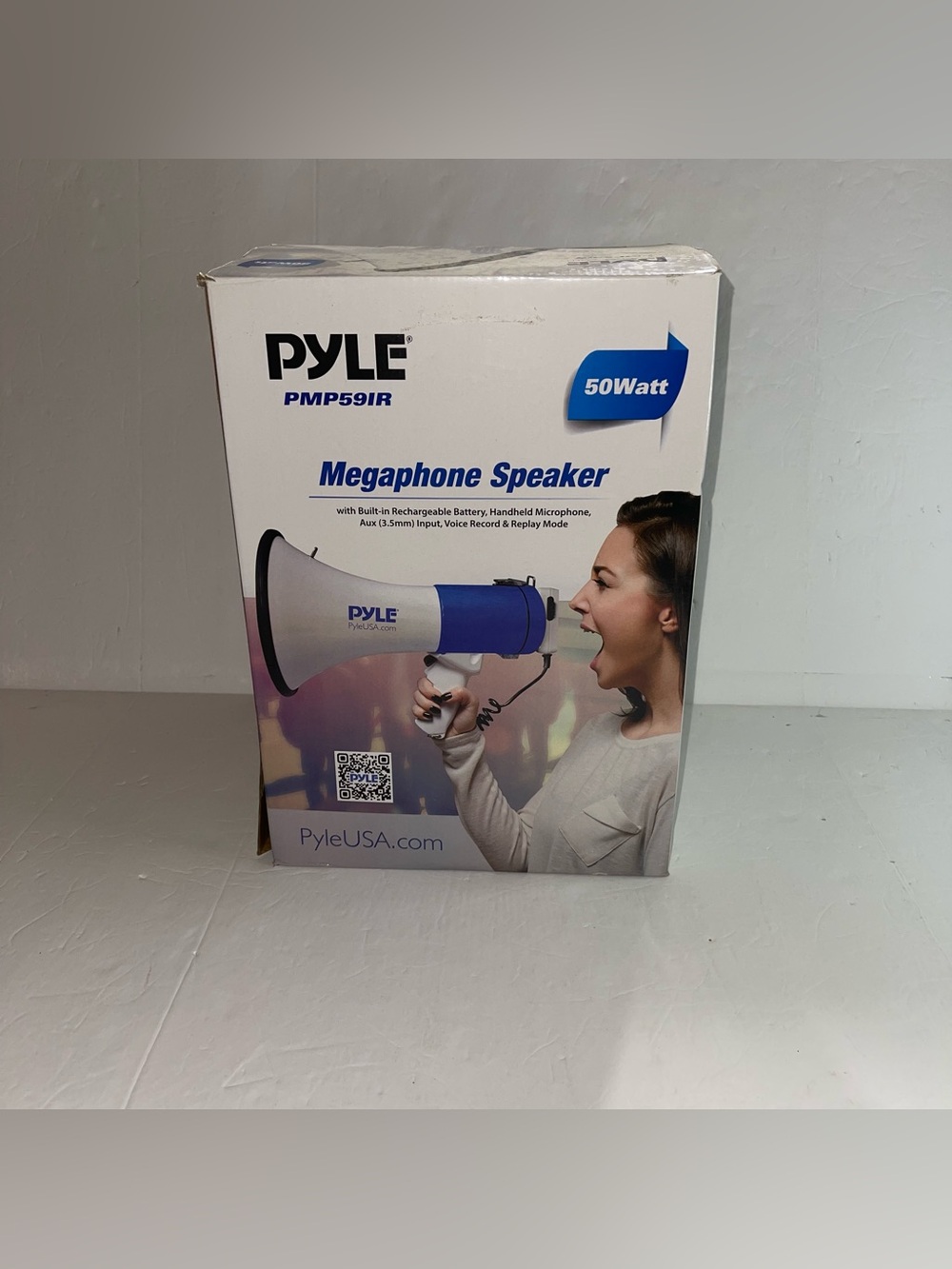 Pyle 50W Megaphone Speaker & Voice Recorder Rechargeable Battery PMP59IR NIB